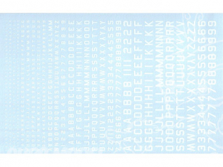 Decalques Berna decals BD-04 Chiffres et lettres identification blanc type 45 1-2-3-4-6mm