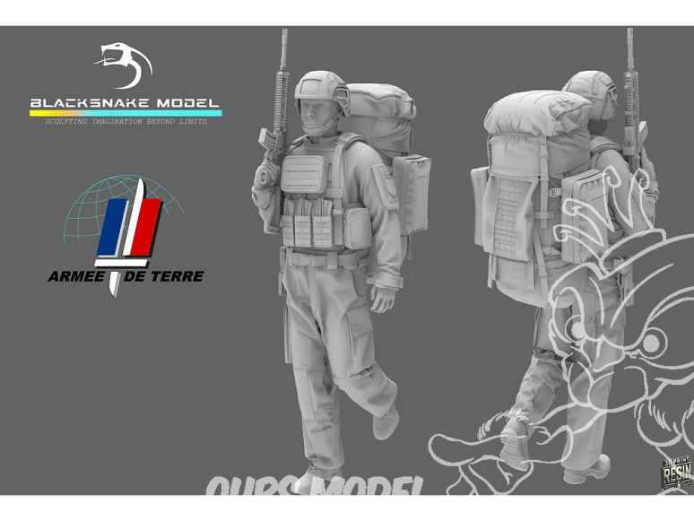 Blacksnake Model figurine FR-11-48 Soldat Français Figurine 11 1/48
