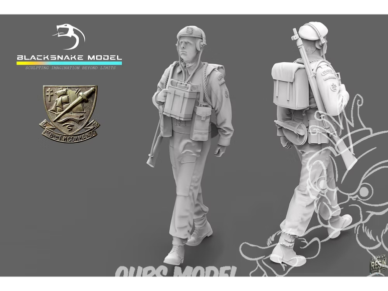 Blacksnake Model figurine K-13-16 Soldat commando Kieffer figurine 13 Opérateur radio 1/16