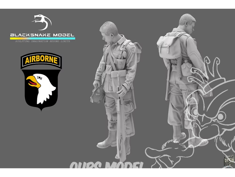Blacksnake Model figurine ST-02-16 Soldat 101st Airborne figurine 2 1/16