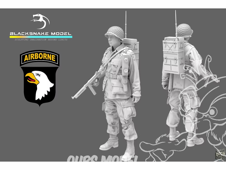 Blacksnake Model figurine ST-03-16 Soldat 101st Airborne figurine 3 1/16