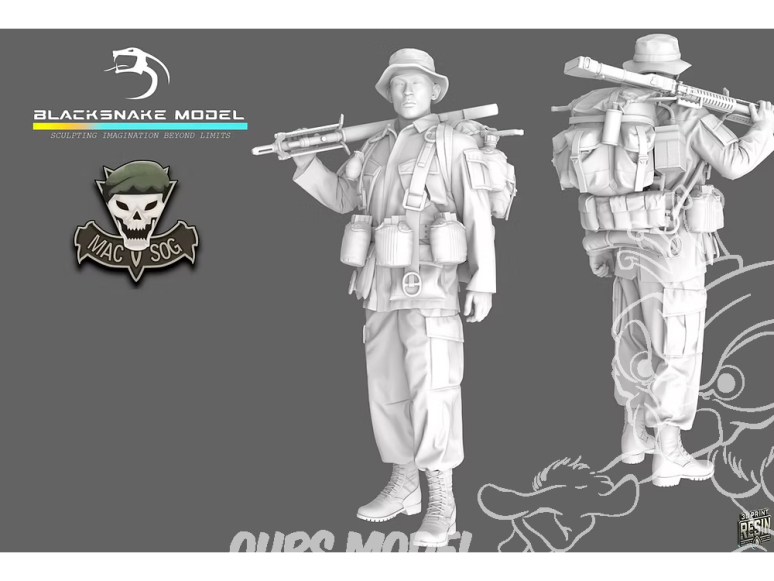 Blacksnake Model figurine SOG-06-16 Soldat MACV SOG figurine 6 1/16