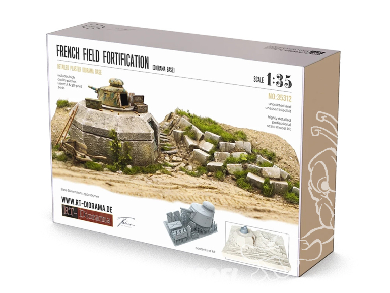 RT-Diorama 35312K Base de diorama Fortification de campagne française 1/35