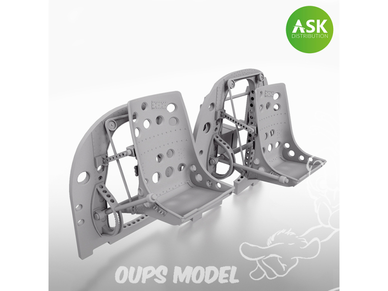 ASK Art Scale Kit accessoire A48052 Cloison A6M2-K avec sièges Eduard 1/48