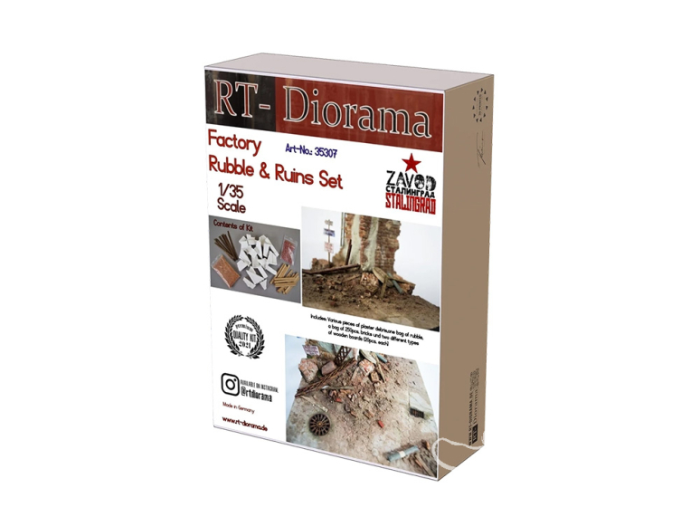 RT-Diorama 35307 Ensemble de décombres et de ruines d'usine platre 1/35