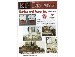 RT-Diorama 35045 Ensemble de décombres et de ruines platre 1/35