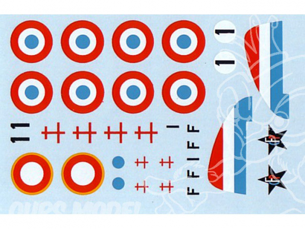 Decalques Berna decals BD72-01 DEWOITINE D.520 Groupe Doret 1/72