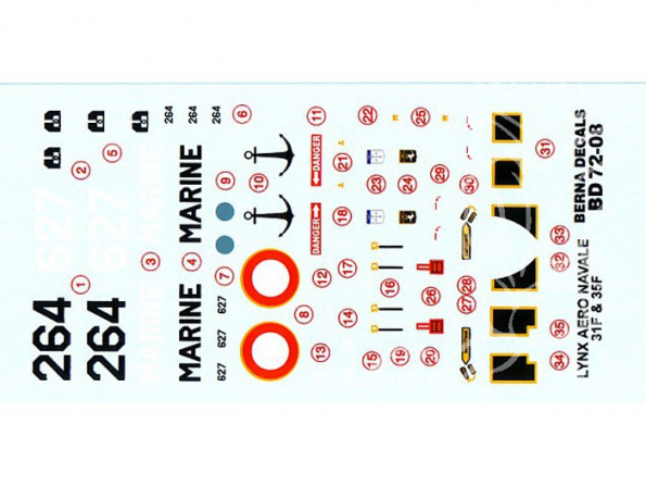 Decalques Berna decals BD72-08 Westland Lynx 1/72