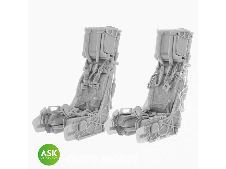 ASK Art Scale Kit accessoire A48062 Sièges éjectable SJU-17 avec harnais x2 F/A-18F - EA-18G Meng 1/48