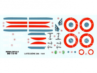 Decalques Berna decals BD72-10 LATECOERE 298 1/72