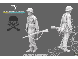 Blacksnake Model figurine Waffen-05-16 Soldat Allemand Waffen SS figurine 5 1/16