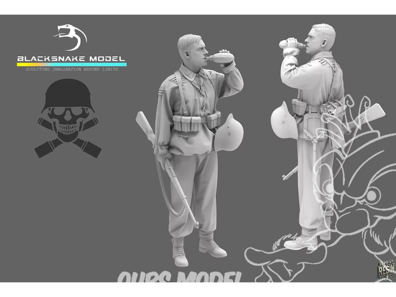 Blacksnake Model figurine Waffen-10-16 Soldat Allemand Waffen SS figurine 10 1/16