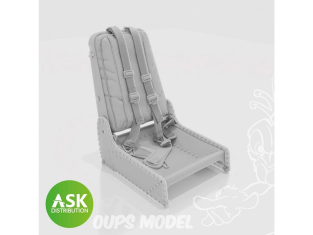 ASK Art Scale Kit accessoire A32023 Messerschmitt P.1101 Siège (type Me 262) avec Harnais Das Werk 1/32