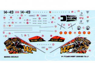 Decalques Berna decals BD72-24 MIRAGE F1M NATO TIGER MEET 2006 1/72