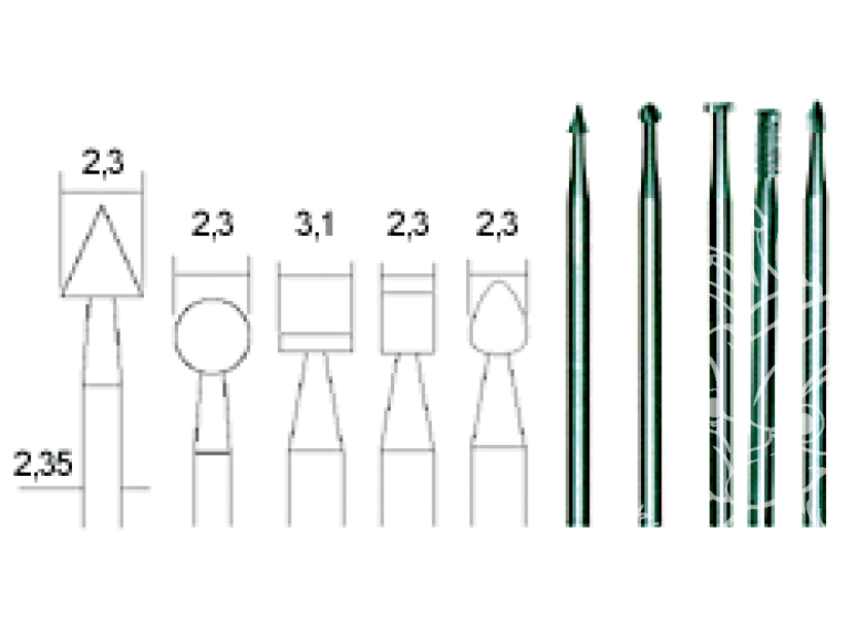 Proxxon outillage 28710 Jeu de 5 fraises de precision