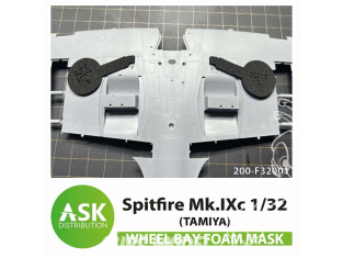 ASK Art Scale Kit accessoire F32001 Spitfire Mk.IXc Masque en mousse Tamiya 1/32