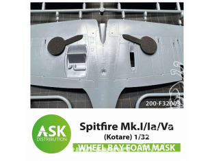 ASK Art Scale Kit accessoire F32003 Spitfire Mk.I/Ia/Va Masque en mousse Kotare 1/32