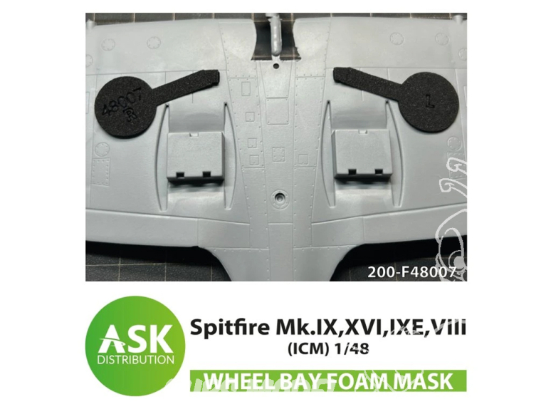 ASK Art Scale Kit accessoire F48007 Spitfire Mk.IX / XVI / IXE / VIII Masque en mousse Icm 1/48