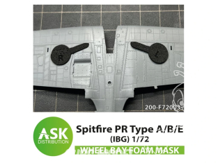 ASK Art Scale Kit accessoire F72003 Spitfire PR Type A/B/E Masque en mousse Ibg 1/72
