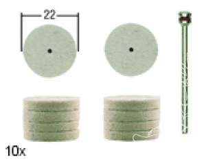 Proxxon outillage 28798 10 Disques feutrees a polir 22 x 4mm