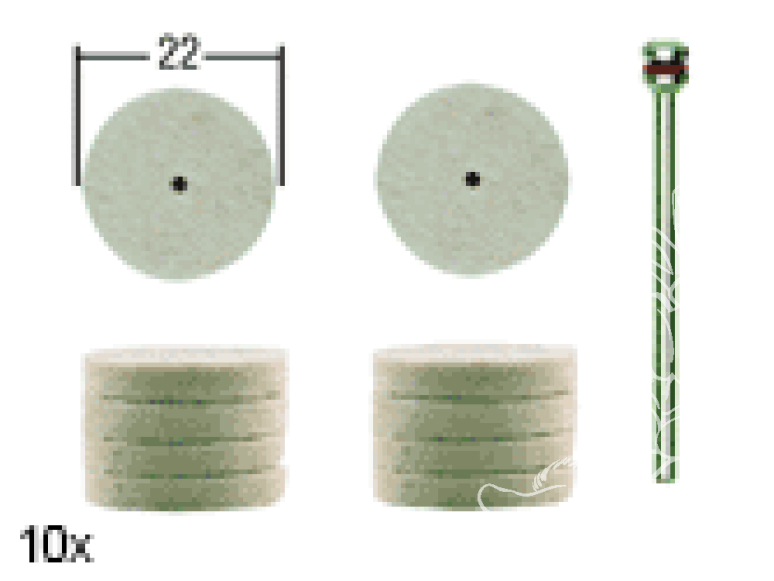 Proxxon outillage 28798 10 Disques feutrees a polir 22 x 4mm