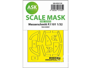 ASK Art Scale Kit Mask M32129 Messerschmitt P.1101 Das Werk Recto 1/32
