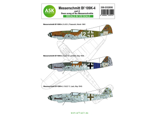 ASK Art Scale Kit Décalcomanies D32095 Messerschmitt Bf 109K-4 Partie 2 Swan song of the Messerschmitts 1/32