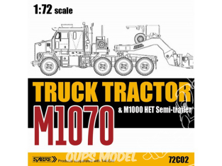 Sabre maquette militaire 72C02 Tracteur routier M1070 et semi-remorque M1000 HET 1/72
