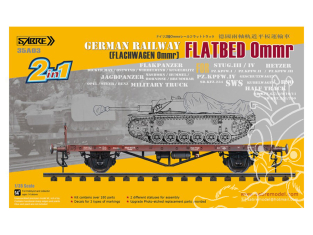 Sabre maquette militaire 35A03 Wagon plat des chemins de fer allemands Ommr 2 en 1 1/35