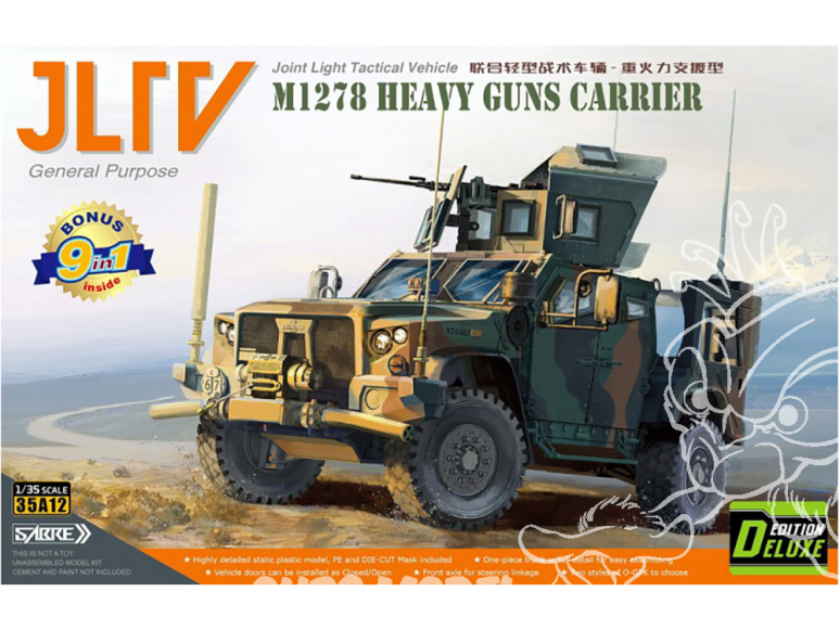 Sabre maquette militaire 35A12-DLX JLTV M1278 HEAVY GUNS CARRIER Deluxe Edition 1/35