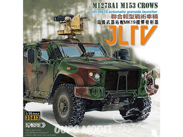 Sabre maquette militaire 35A13 JLTV M1278A1 MI53 Crow avec MK19 Premium Edition 1/35