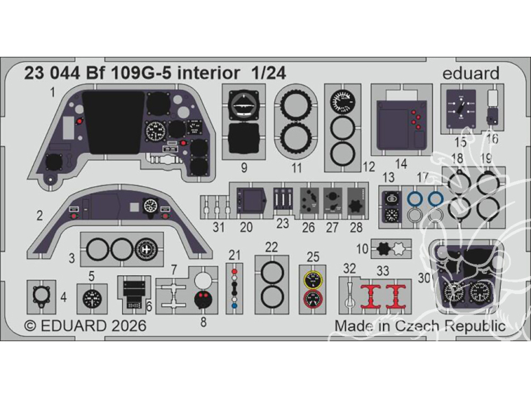 Eduard photodecoupe avion 23044 Intérieur Messerschmitt Bf 109G-5 Airfix 1/24