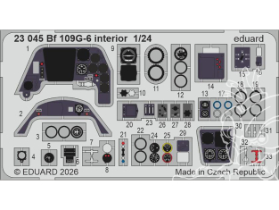 Eduard photodecoupe avion 23045 Intérieur Messerschmitt Bf 109G-6 Airfix 1/24
