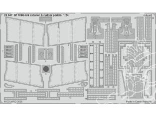 Eduard photodecoupe avion 23047 Extérieur & pédale de gouvernail Messerschmitt Bf 109G-5/6 Airfix 1/24