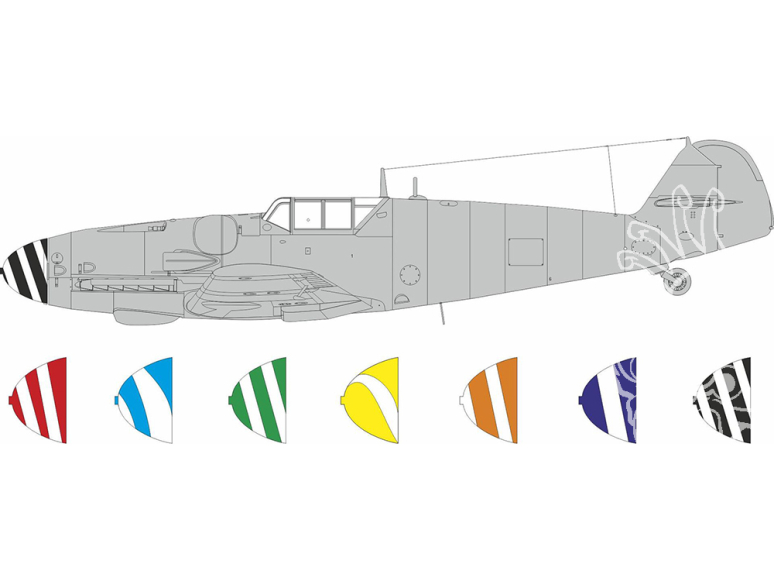 Eduard Express Mask LX012 Spirales du cône d'hélice Messerschmitt Bf 109G-5/6 Airfix 1/24