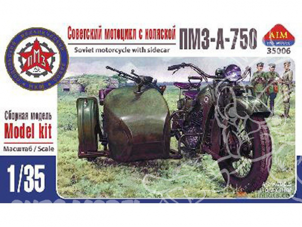 AIM maquette militaire 35006 PMZ-A-750 MOTOCYCLETTE SOVIETIQUE AVEC SIDECAR 1941 1/35