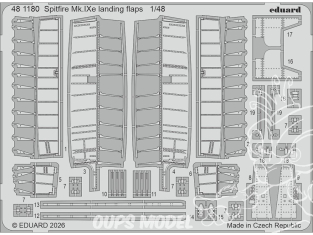 EDUARD photodecoupe avion 481180 Volets d'atterrissage Spitfire Mk.IXe Airfix 1/48