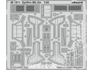 EDUARD photodecoupe avion 491571 Amélioration Spitfire Mk.IXe Airfix 1/48