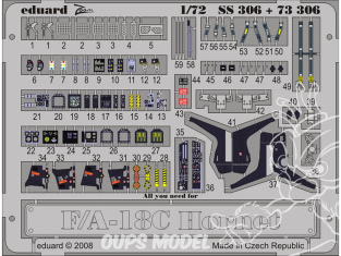 Eduard photodecoupe avion SS306 Zoom amélioration F/A-18C Academy 1/72