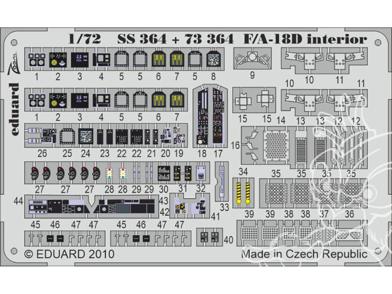 Eduard photodecoupe avion 73364 Amélioration F/A-18D Academy 1/72