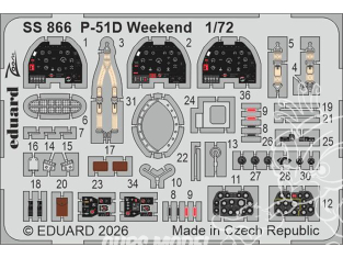 Eduard photodecoupe avion SS866 Zoom amélioration P-51D WeekEnd Eduard 1/72