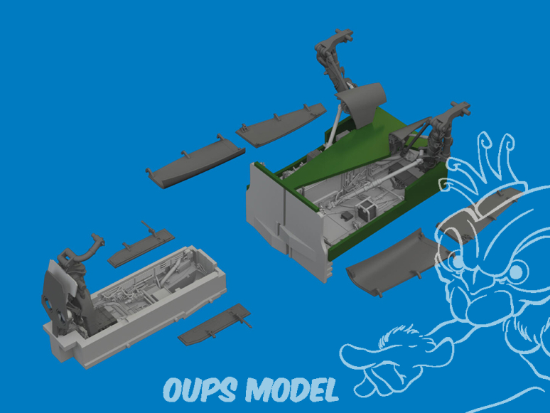Eduard kit d'amelioration avion brassin Print 6481165 Baies de roues et jambes train d'atterrissage Jaguar Airfix 1/48