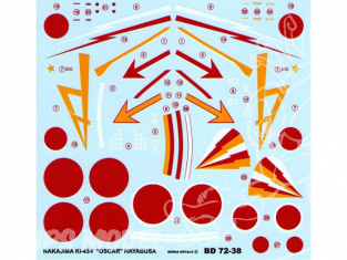 Decalques Berna decals BD72-38 NAKJIMA Ki-43-I OSCAR HAYABUSA 1/72