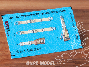 Eduard Space décalques 3D 3DL32040 Harnais Messerschmitt Bf 109G-5/6 Airfix 1/24 Eduard Space décalques 3D 3DL32040 Harnais Messerschmitt Bf 109G-5/6 Airfix 1/24