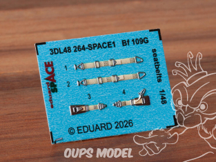 Eduard Space décalques 3D 3DL48264 Harnais Messerschmitt Bf 109G 1/48