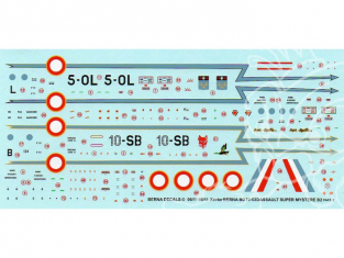 Decalques Berna decals BD72-53 DASSAULT SUPER MYSTERE B2 Partie 2 1/72