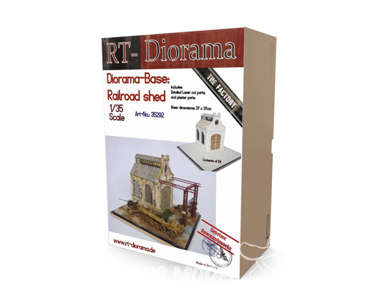 RT-Diorama 35292K Base de diorama Hangar ferroviaire platre Céramique 1/35