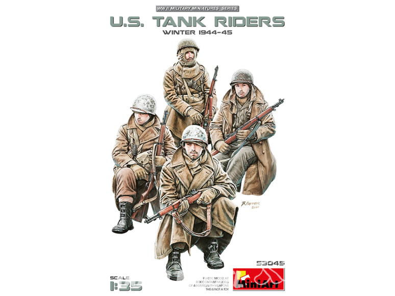 Mini Art maquette militaire 53045 Fantassins américains assis sur char HIVER 1944-45 1/35