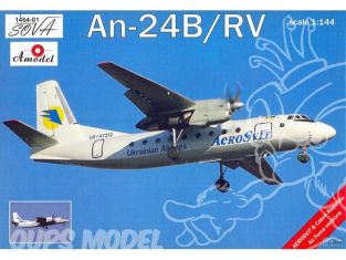 Amodel maquettes avion 1464-1 ANTONOV An-24B/RV LIGNES AERIENNES UKRAINIENNES 1/144