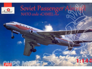 Amodel maquettes avion 1450 TUPOLEV Tu-104 LIGNES AERIENNES TCHÉCOSLOVAQUES 1/144